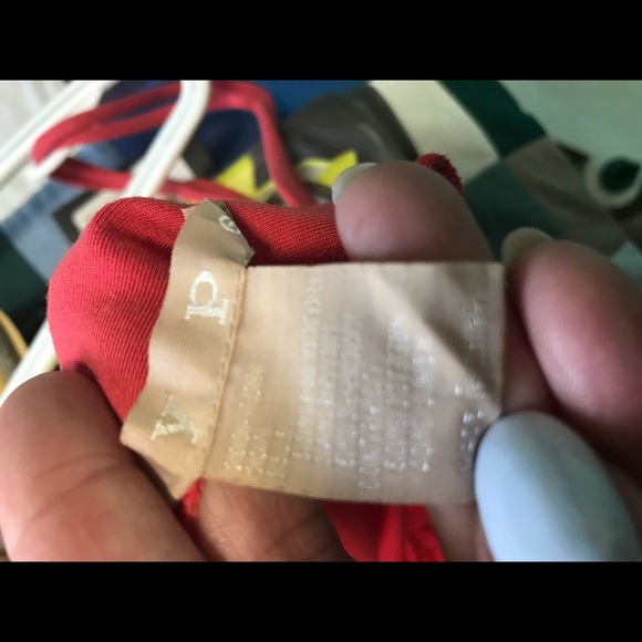 Orange maxi dress with gold and teal accent - Picture 3 of 3